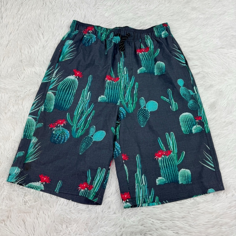 First Wave boy's 14/16 cactus print board shorts swim trunks